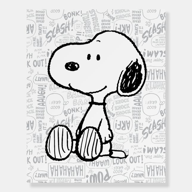 PEANUTS | Snoopy on Black White Comics Foam Board (Front)
