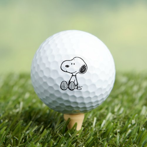 PEANUTS  Snoopy on Black White Comics Golf Balls