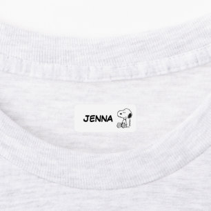 PEANUTS Snoopy on Black White Comics Kids' Labels