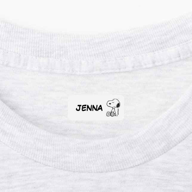 PEANUTS | Snoopy on Black White Comics Kids' Labels (Affixed)