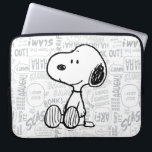 PEANUTS | Snoopy on Black White Comics Laptop Sleeve<br><div class="desc">This Peanuts artwork features Snoopy sitting on background of black and white Charles M. Schulz comic strips.</div>