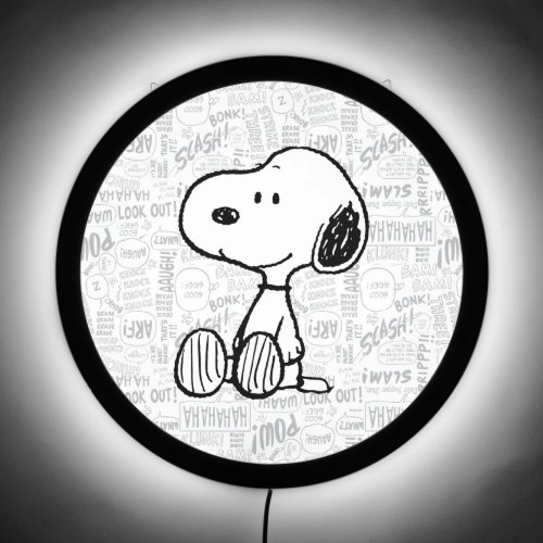 PEANUTS  Snoopy on Black White Comics LED Sign