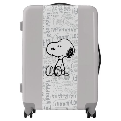 PEANUTS  Snoopy on Black White Comics Luggage