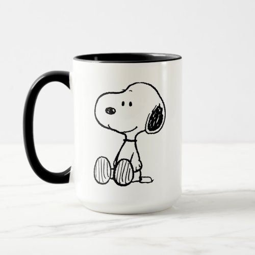 PEANUTS  Snoopy on Black White Comics Mug