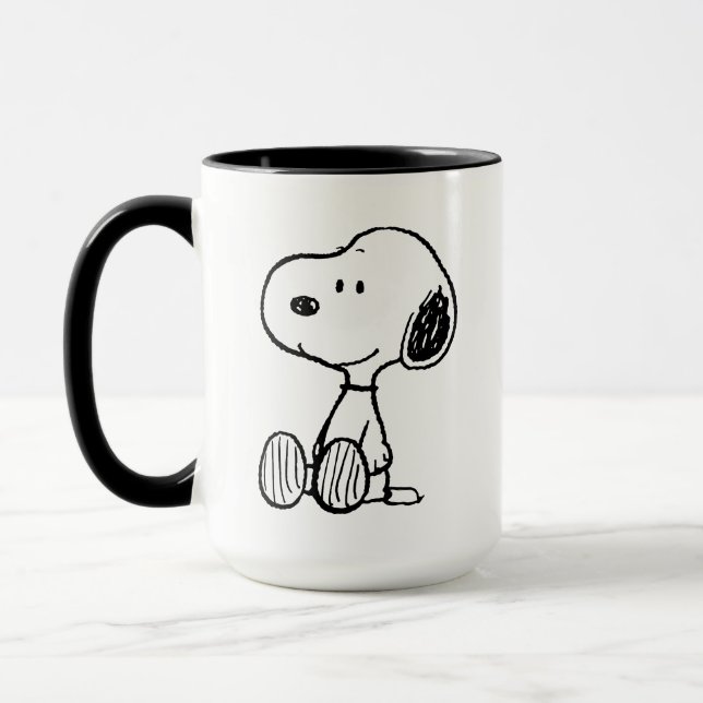 PEANUTS | Snoopy on Black White Comics Mug (Left)