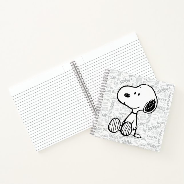 PEANUTS | Snoopy on Black White Comics Notebook (Inside)