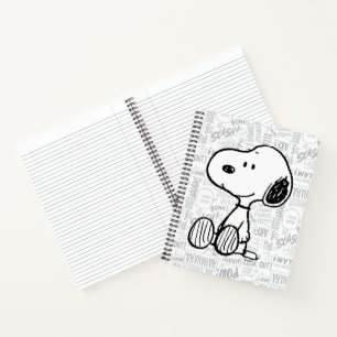 PEANUTS Snoopy on Black White Comics Notebook