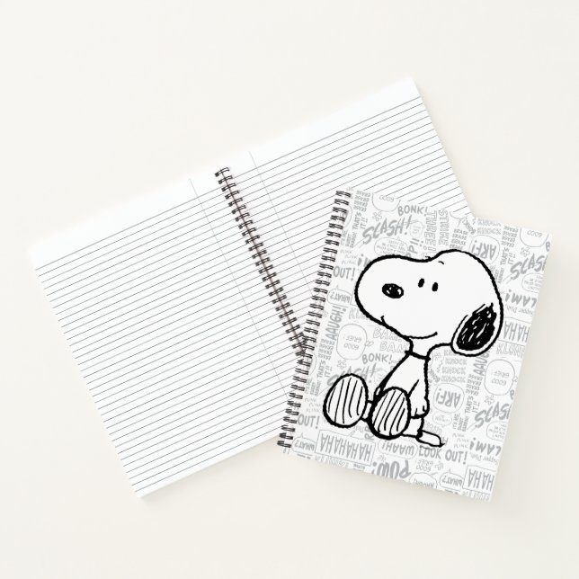 PEANUTS | Snoopy on Black White Comics Notebook (Inside)