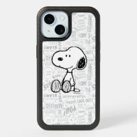 PEANUTS | Snoopy on Black White Comics iPhone 15 Case