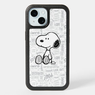 PEANUTS   Snoopy on Black White Comics iPhone 15 Case