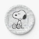 PEANUTS | Snoopy on Black White Comics Paper Plates