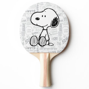 PEANUTS | Snoopy on Black White Comics Ping Pong Paddle
