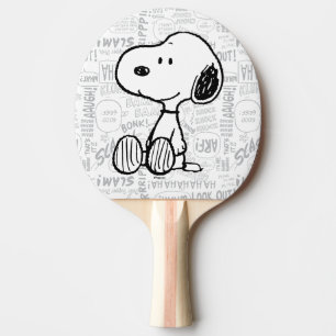 PEANUTS Snoopy on Black White Comics Ping Pong Paddle