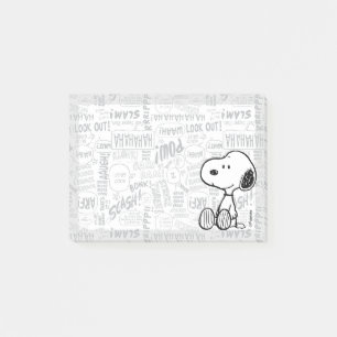 PEANUTS Snoopy on Black White Comics Post-it Notes