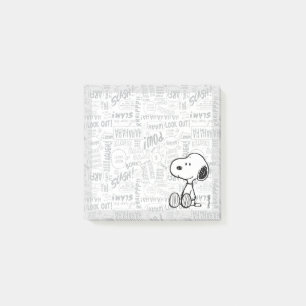 PEANUTS Snoopy on Black White Comics Post-it Notes