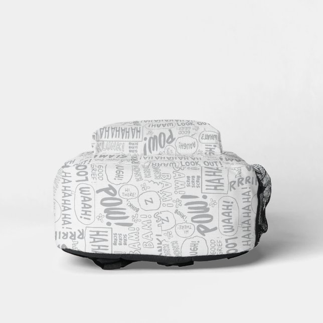 PEANUTS | Snoopy on Black White Comics Printed Backpack | Zazzle display picture 2