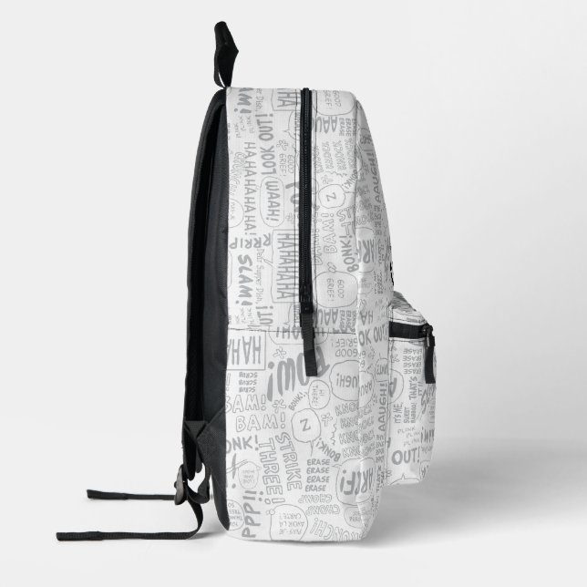 PEANUTS | Snoopy on Black White Comics Printed Backpack | Zazzle display picture 2