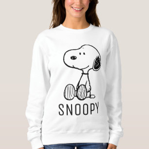 PEANUTS Snoopy on Black White Comics Sweatshirt