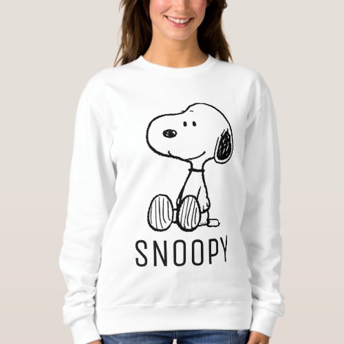 PEANUTS  Snoopy on Black White Comics Sweatshirt