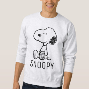 PEANUTS Snoopy on Black White Comics Sweatshirt