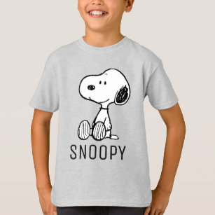PEANUTS   Snoopy on Black White Comics T-Shirt