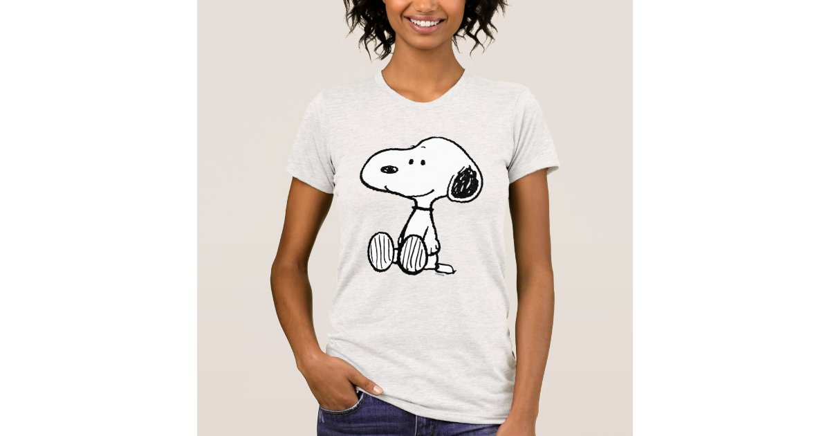 PEANUTS | Snoopy on Black White Comics T-Shirt | Zazzle