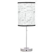 PEANUTS | Snoopy on Black White Comics Table Lamp (Back)