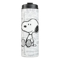 PEANUTS | Snoopy on Black White Comics Thermal Tumbler