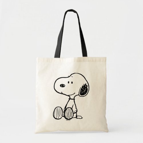PEANUTS  Snoopy on Black White Comics Tote Bag