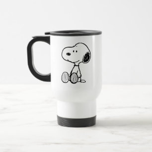 PEANUTS   Snoopy on Black White Comics Travel Mug