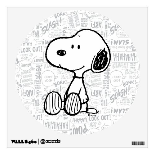 PEANUTS  Snoopy on Black White Comics Wall Decal