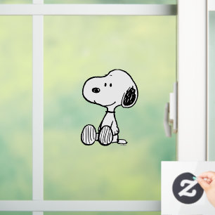PEANUTS   Snoopy on Black White Comics Window Cling