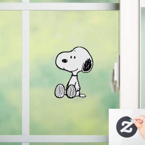 PEANUTS  Snoopy on Black White Comics Window Cling