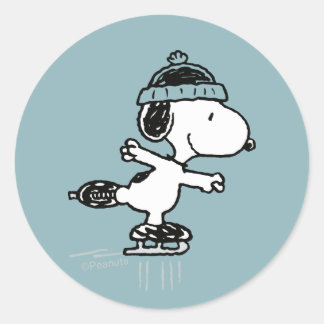 Peanuts | Snoopy On Ice Classic Round Sticker