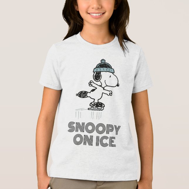 Peanuts | Snoopy On Ice Tri-Blend Shirt (Front)