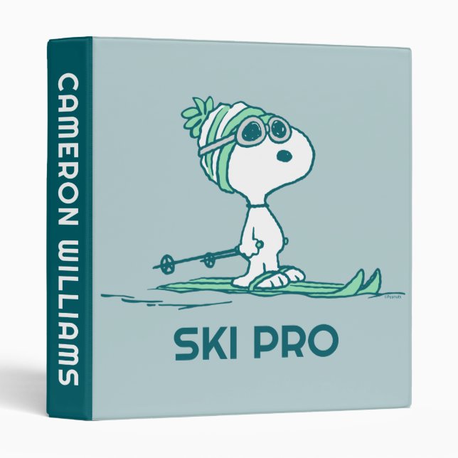 Peanuts | Snoopy on Skis 3 Ring Binder (Front/Spine)