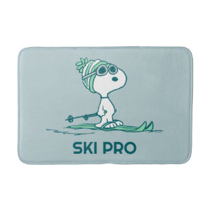 Peanuts Snoopy on Skis Bath Mat