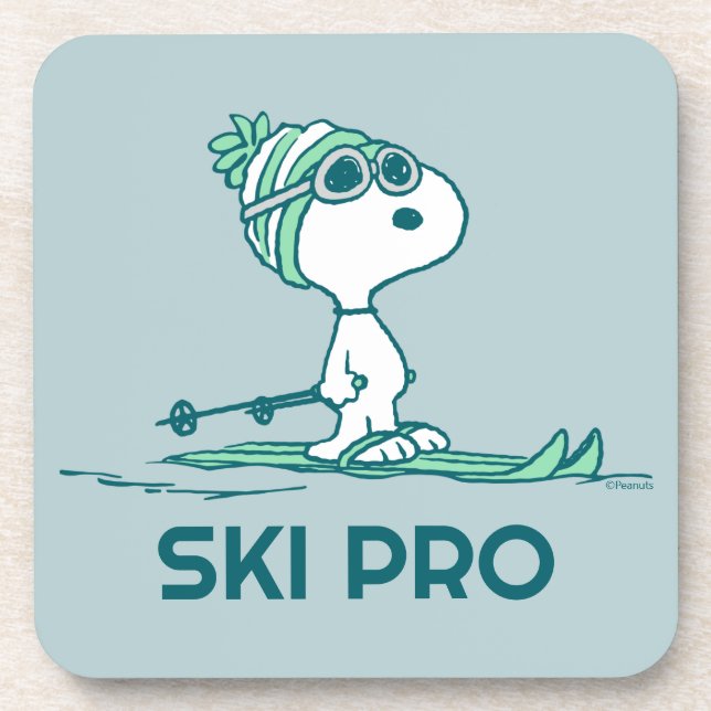 Peanuts | Snoopy on Skis Beverage Coaster (Front)