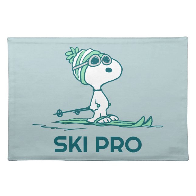 Peanuts | Snoopy on Skis Cloth Placemat (Front)
