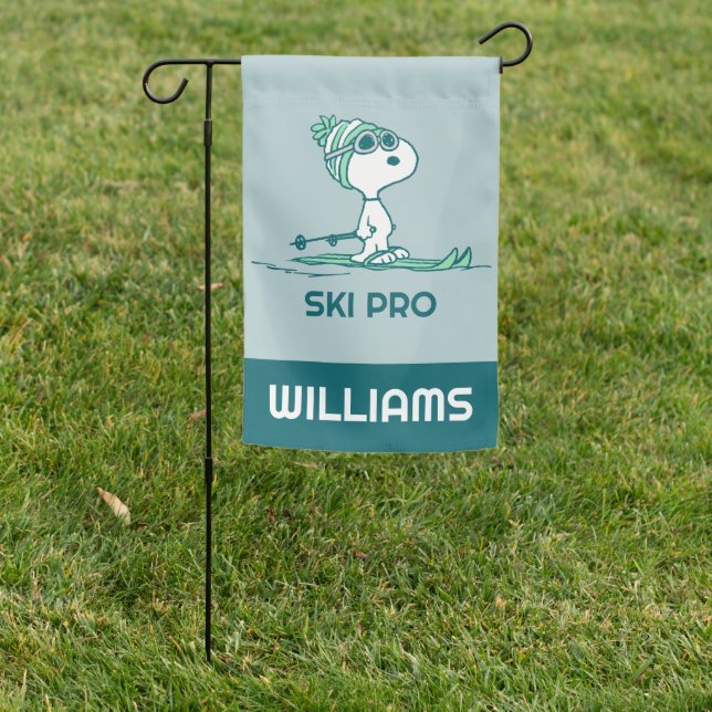 Peanuts | Snoopy on Skis Garden Flag (In SItu)