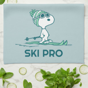 Peanuts   Snoopy on Skis Kitchen Towel