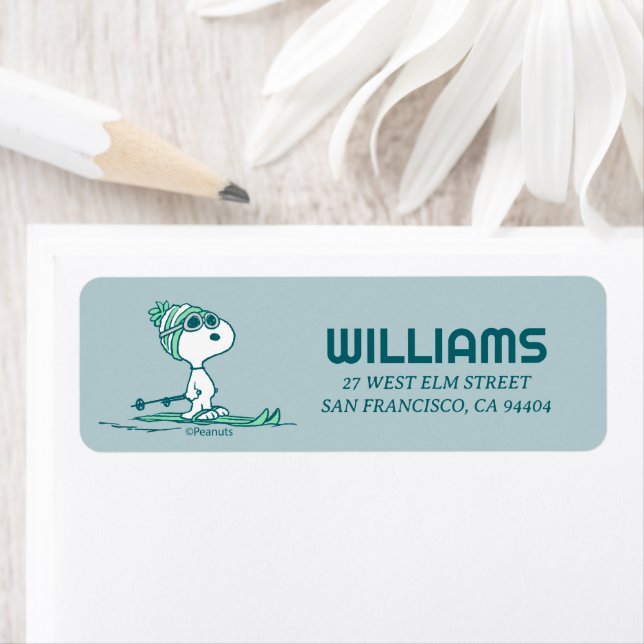 Peanuts | Snoopy on Skis Label (Insitu)