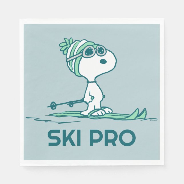 Peanuts | Snoopy on Skis Napkins (Front)