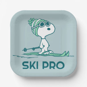 Peanuts   Snoopy on Skis Paper Plates