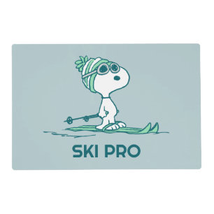 Peanuts   Snoopy on Skis Placemat