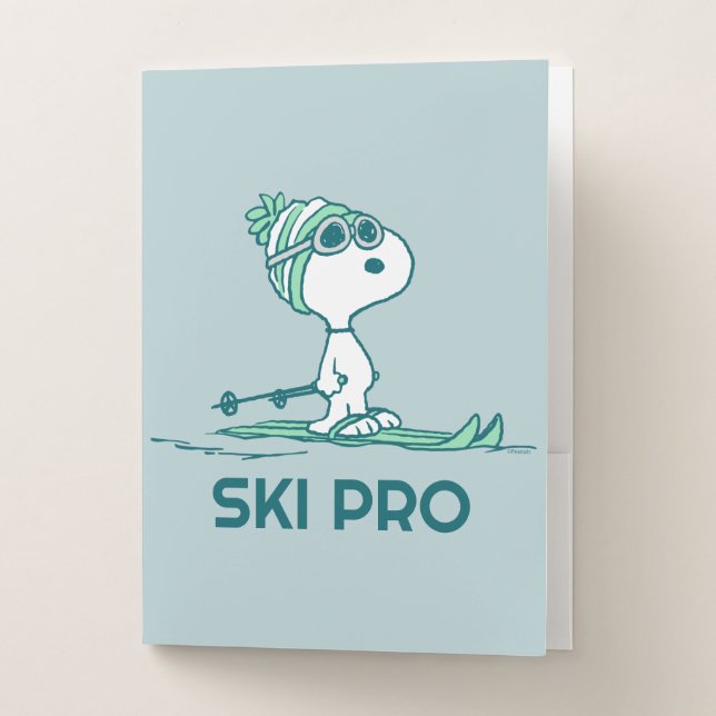 Peanuts | Snoopy on Skis Pocket Folder (Front)
