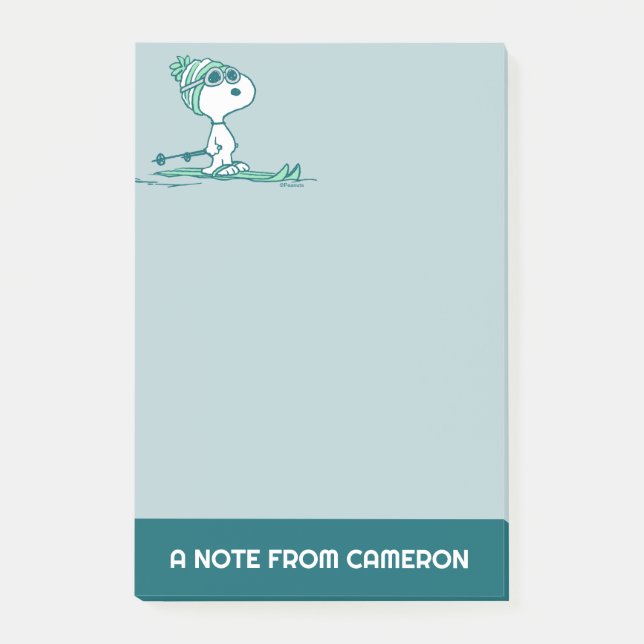 Peanuts | Snoopy on Skis Post-it Notes (Front)