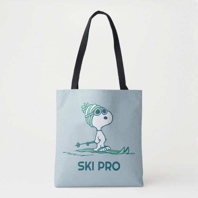 Peanuts | Snoopy on Skis Tote Bag (Front)