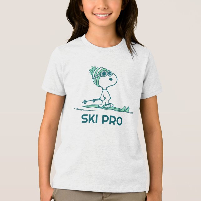 Peanuts | Snoopy on Skis Tri-Blend Shirt (Front)