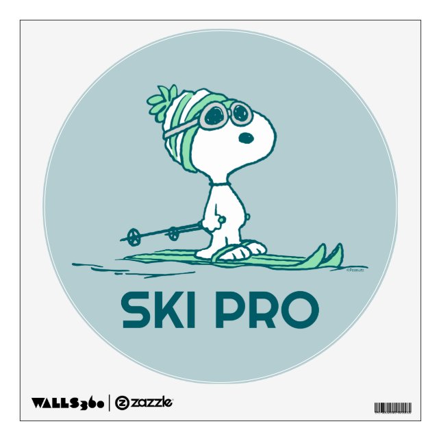 Peanuts | Snoopy on Skis Wall Decal (Front)